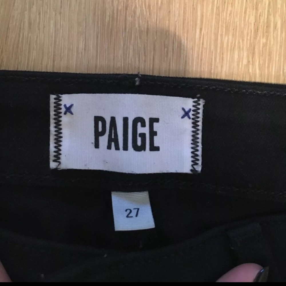 PAIGE Black Ripped Skinny Jeans